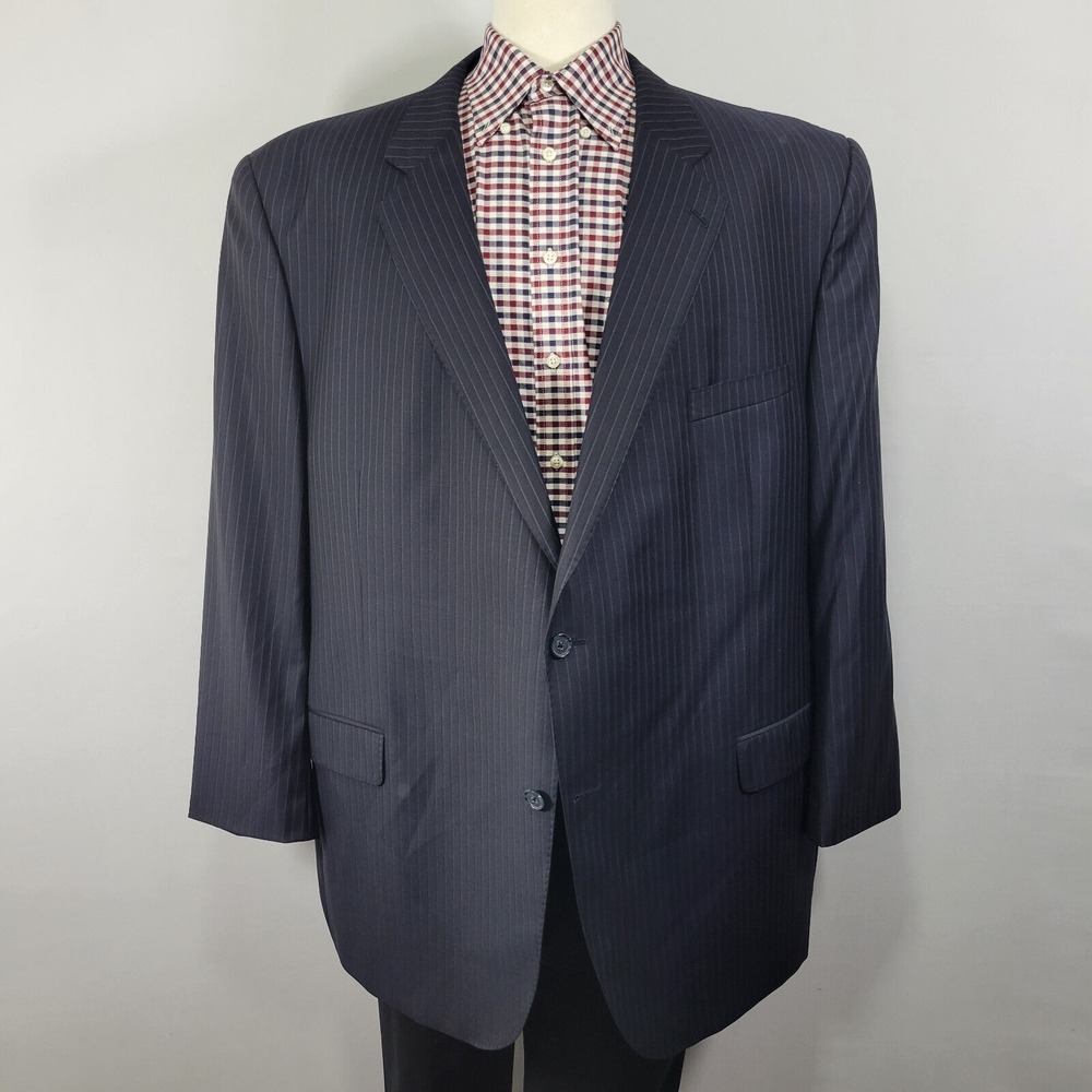 Daniel Cremieux Men's Sport‎ Coat Blazer Two Button Navy Striped Loro Piana 56L